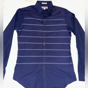 Express extra slim fit button down dress shirt, blue, small